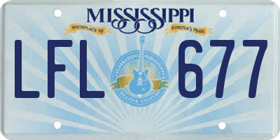 MS license plate LFL677