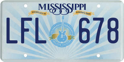 MS license plate LFL678