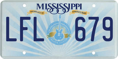 MS license plate LFL679