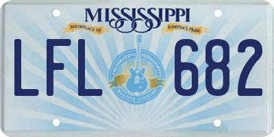 MS license plate LFL682