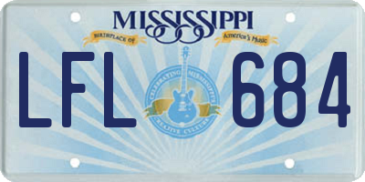 MS license plate LFL684