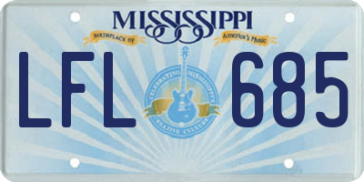 MS license plate LFL685