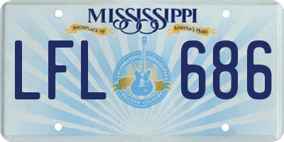 MS license plate LFL686