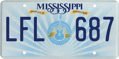 MS license plate LFL687