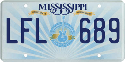 MS license plate LFL689