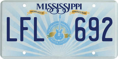 MS license plate LFL692