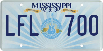 MS license plate LFL700