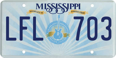 MS license plate LFL703