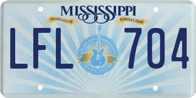 MS license plate LFL704