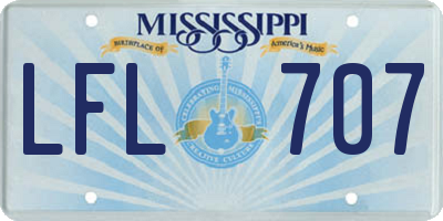 MS license plate LFL707