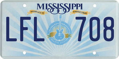 MS license plate LFL708