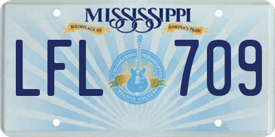MS license plate LFL709
