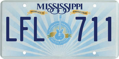 MS license plate LFL711