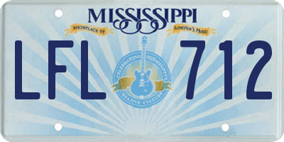 MS license plate LFL712