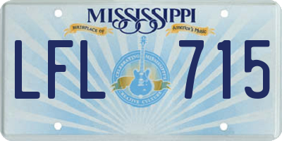 MS license plate LFL715