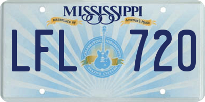 MS license plate LFL720