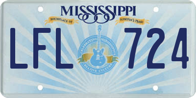 MS license plate LFL724