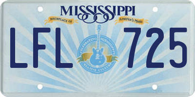 MS license plate LFL725