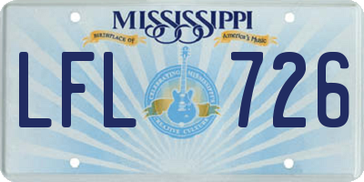 MS license plate LFL726