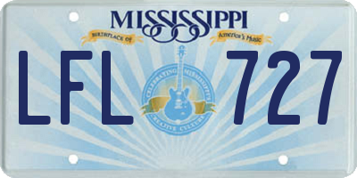 MS license plate LFL727