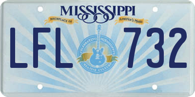 MS license plate LFL732