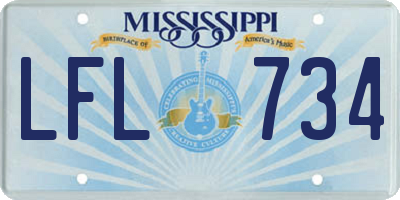 MS license plate LFL734