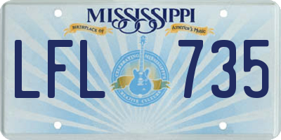 MS license plate LFL735