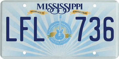 MS license plate LFL736