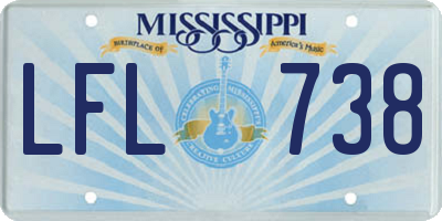 MS license plate LFL738