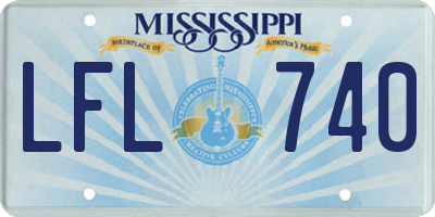 MS license plate LFL740