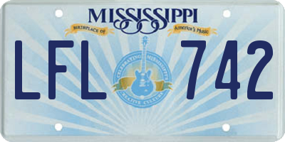 MS license plate LFL742