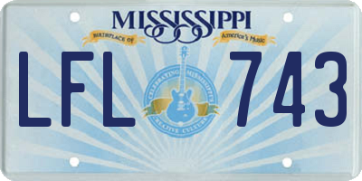 MS license plate LFL743