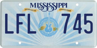 MS license plate LFL745