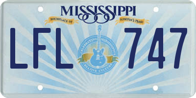 MS license plate LFL747