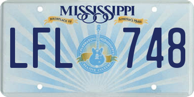 MS license plate LFL748