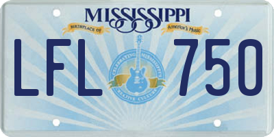 MS license plate LFL750