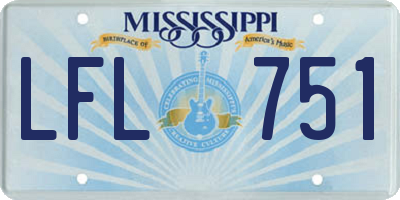 MS license plate LFL751