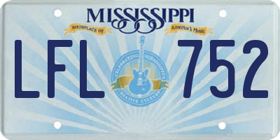 MS license plate LFL752