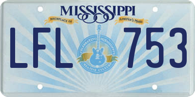 MS license plate LFL753
