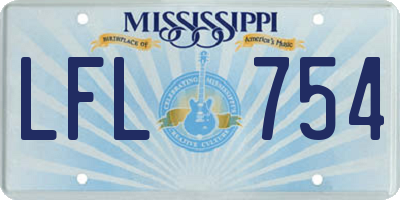 MS license plate LFL754