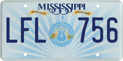 MS license plate LFL756