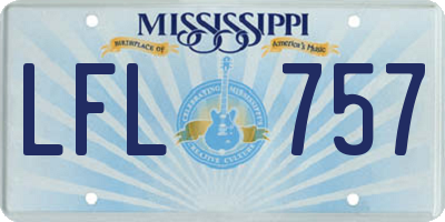 MS license plate LFL757