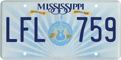 MS license plate LFL759