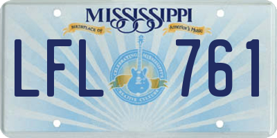 MS license plate LFL761