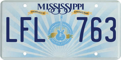 MS license plate LFL763