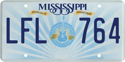 MS license plate LFL764