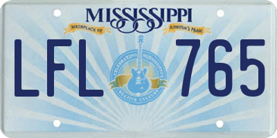 MS license plate LFL765