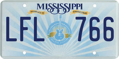 MS license plate LFL766