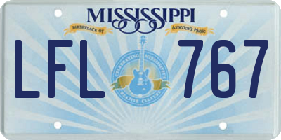 MS license plate LFL767