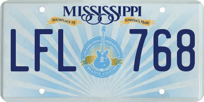 MS license plate LFL768